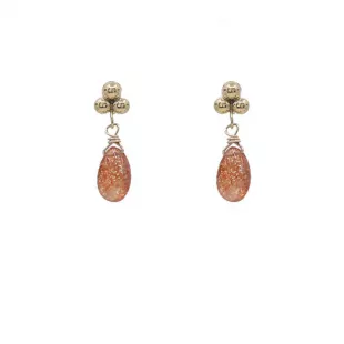 Creations Sunstone Pyramid Post Earrings
