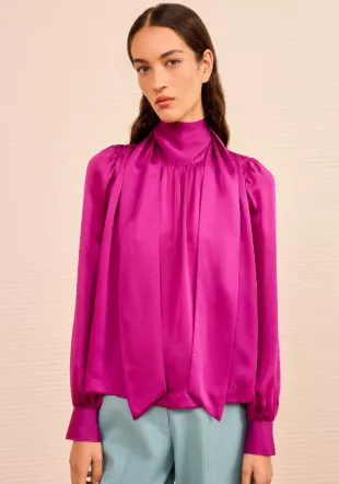 Ornament Tie Neck Blouse