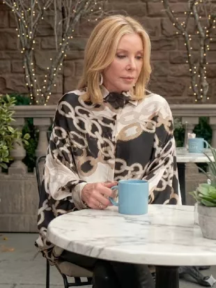 The Young and the Restless 2026 Nikki Newman Chain Print Blouse