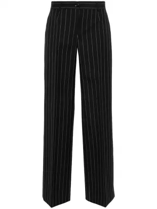 Pinstriped Straight-leg Trousers