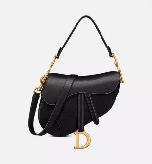 Black Leather Saddle Bag