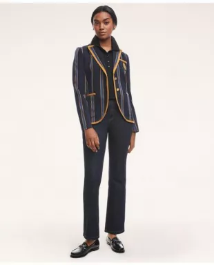 Wool Blend Striped School Blazer