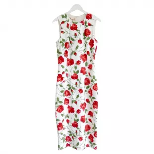 Rose Print Sheath Dress