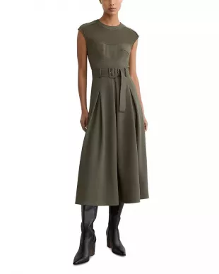 knee length dresses for ladies Lia Floral Midi Dress in Sage main image 0