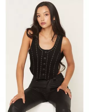Delrose Drive Studded Denim Vest