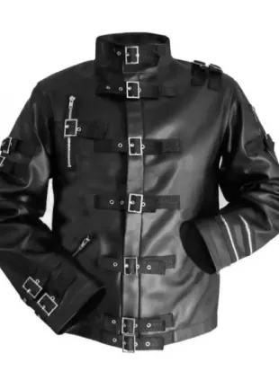 Michael 2026 Jaafar Jackson Black Belted Leather Jacket