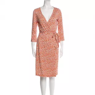 Printed Silk Wrap Dress