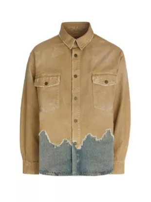 American Idol S24 Chris Tungseth Distressed Shirt Jacket