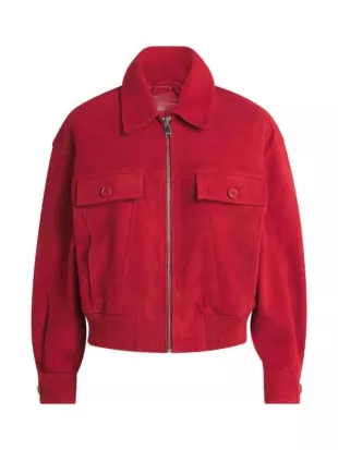 Saturday Night Live UK 2026 Aimee Lou Wood Red Suede Jacket