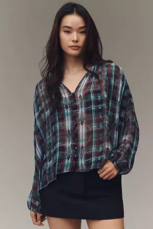 The Estela Sheer Printed Blouse