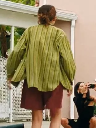 Euphoria S03 Zendaya Green Striped Shirt