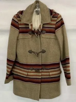 Good Morning America 2026 Becky Worley Striped Toggle Coat