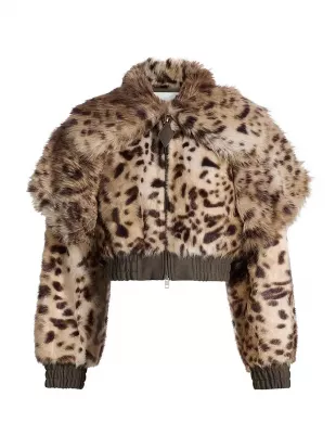 Valde Faux Fur Lynx Bomber Jacket