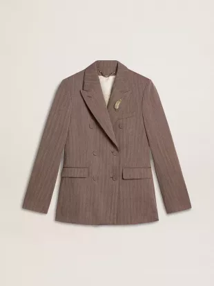 Journey Wool Blend Chevron Double-Breasted Blazers