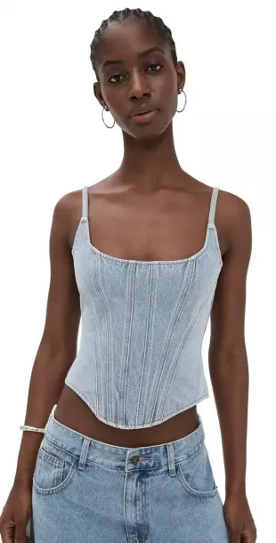 Capri Corset in Light Wash
