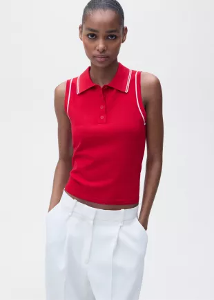 Polo Neck Knitted Top