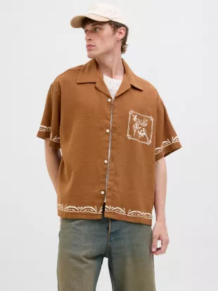 Wide Fit Resort Collar Shirt
