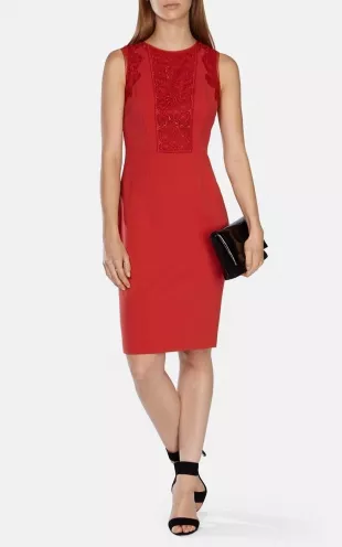 Lace Detail wiggle Pencil Cocktail Dress