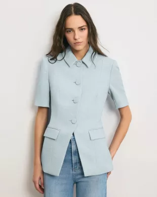 Bodie Jacquard Jacket Blue Stream