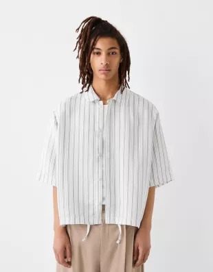 Boxy Fit Striped Shirt