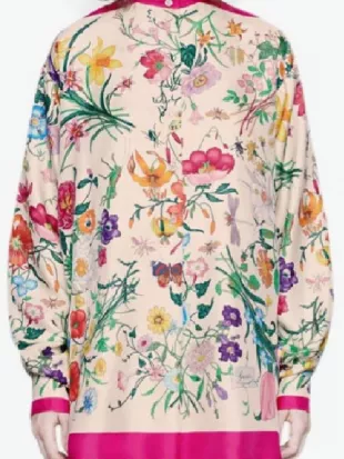 The Today Show Christina Stembel Floral Print Silk Shirt