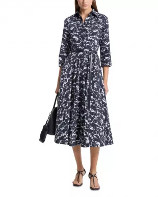 Belted Poplin Shirt Dress
