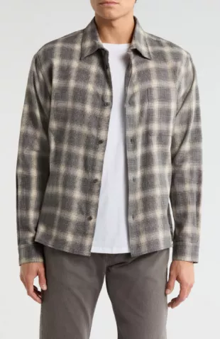 Straight Hem Plaid Button Up Shirt