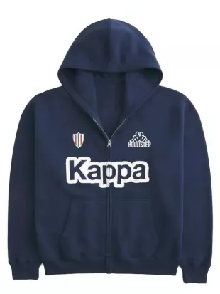 Kappa Boxy Zip-Up Logo Graphic Hoodie