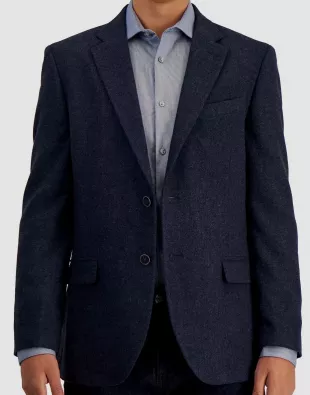 Men's Modern Fit Solid Herringbone Tweed Sport Coat