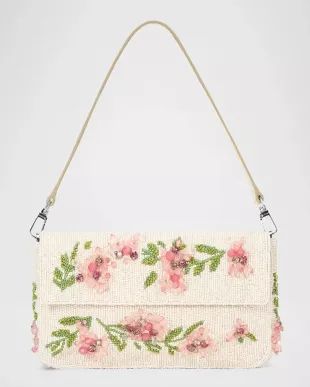 Timmy Floral Beaded Shoulder Bag
