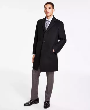 Men's Classic Fit Solid Overcoats