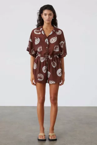 The Cocoa Swirl Sheer Textured Shirt