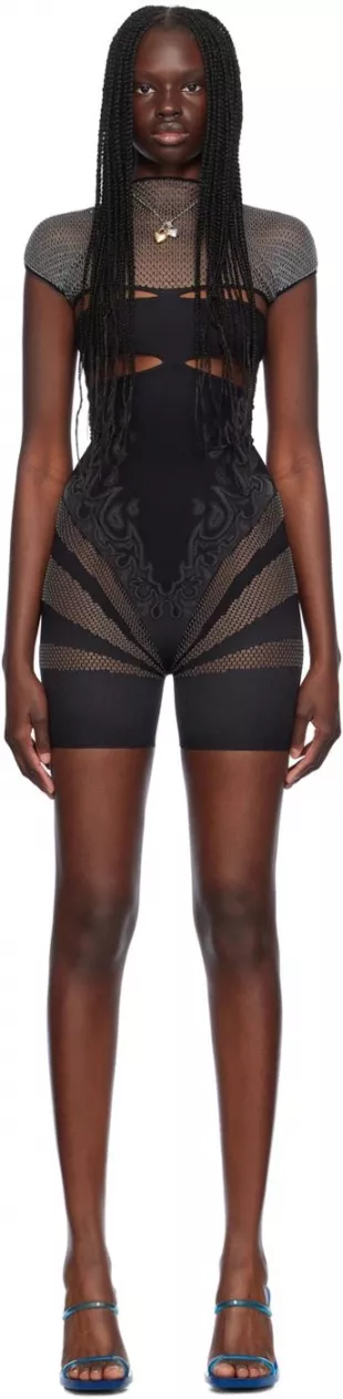 Black Pollard Playsuit