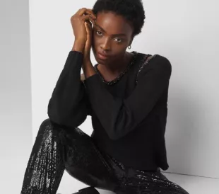 Embellished Cutout Sweater