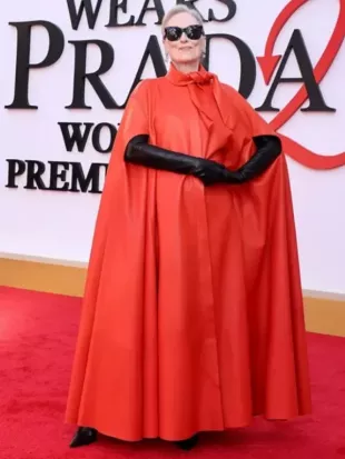 The Devil Wears Prada 2 Meryl Streep Red Cape Coat