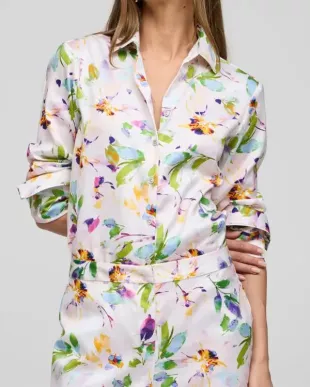 Good Morning America 2026 Robin Roberts Floral Print Blouse