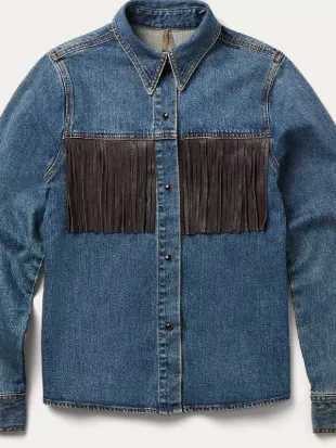 Marshals S01 Dolly Weaver Fringe Denim Jacket