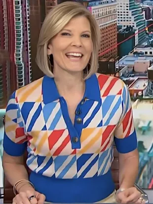 NBC News Daily 2026 Kate Snow Multicolor Square Sweater