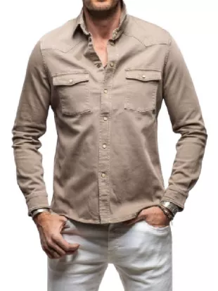 Marshals S01 Kayce Dutton Brown Button Down Shirt