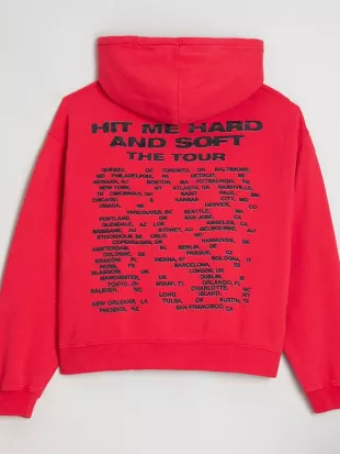 HIT ME HARD AND SOFT: THE TOUR Red Hoodie
