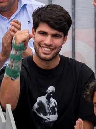 Carlos Alcaraz Mutua Madrid Open 2026 Black Graphic Shirt
