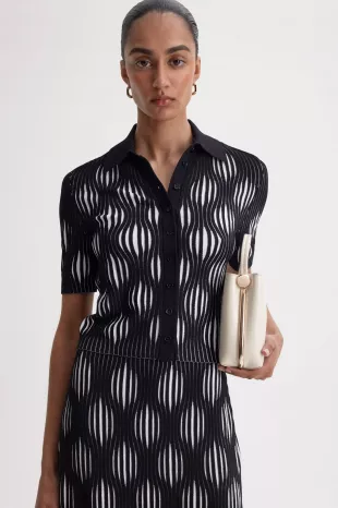 Pleat Wave Stitch Shirt