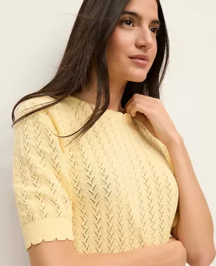 Pointelle Sweater Tee