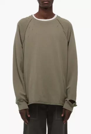 Distressed Crewneck Sweatshirt