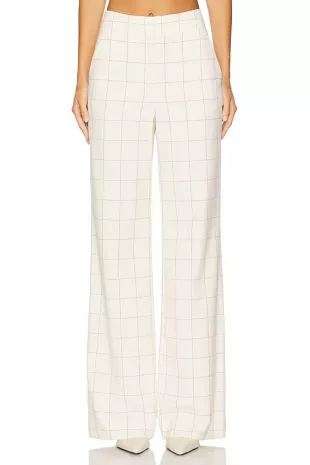 Tonelli Windowpane Wide-Leg Pants