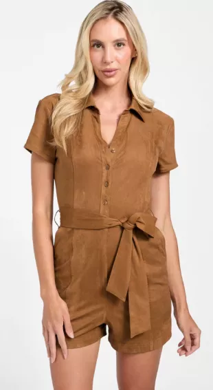 Suede Romper