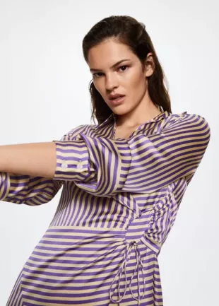 Striped Satin Dress