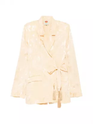 Notched Lapel Front Ties Blazer