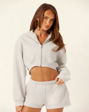 Cropped Zip Hoodie