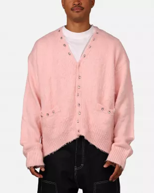 Logo Sky Jewelled Cardigan Sweater